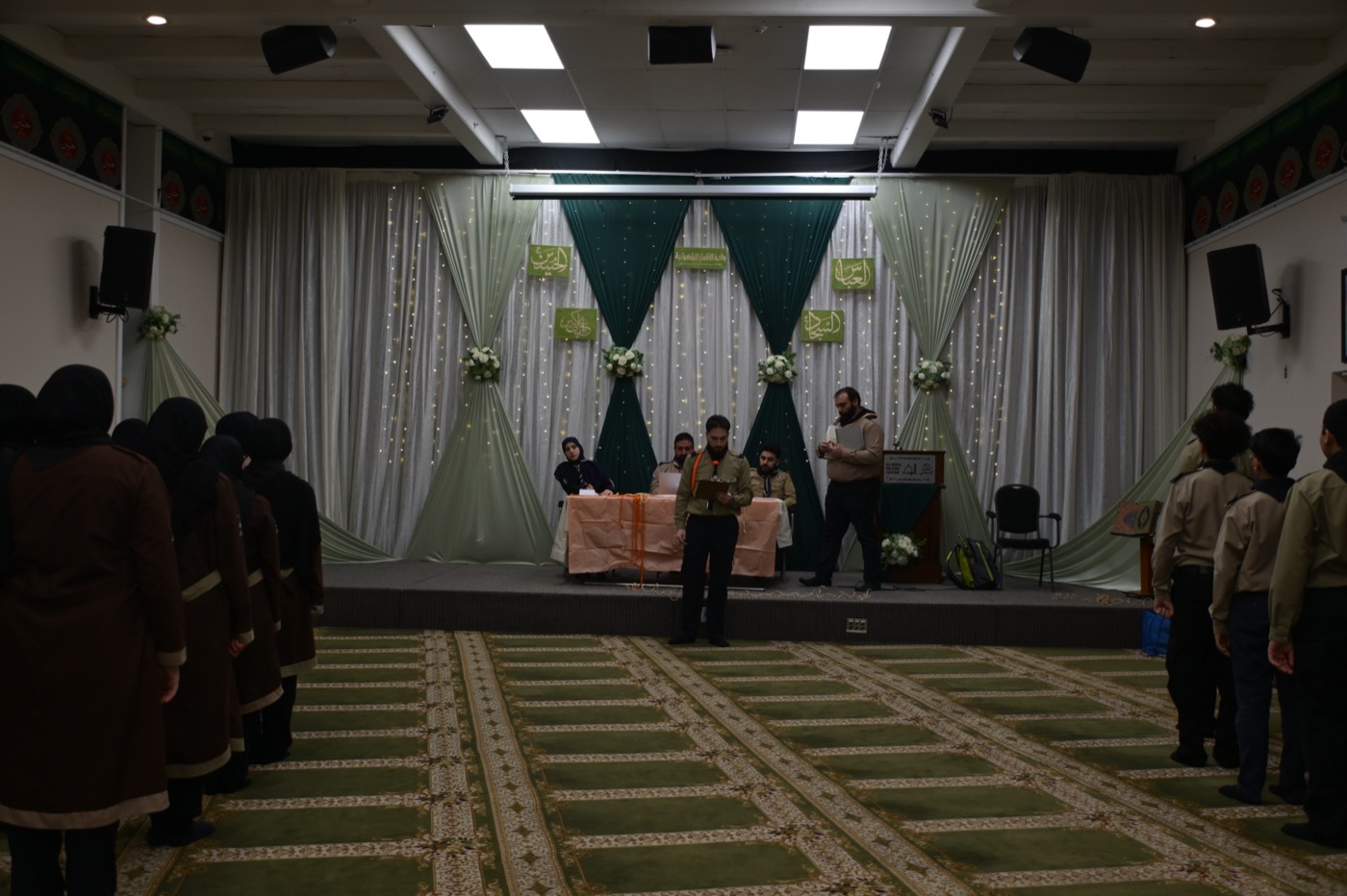 Scouts ceremony in the decorated hall