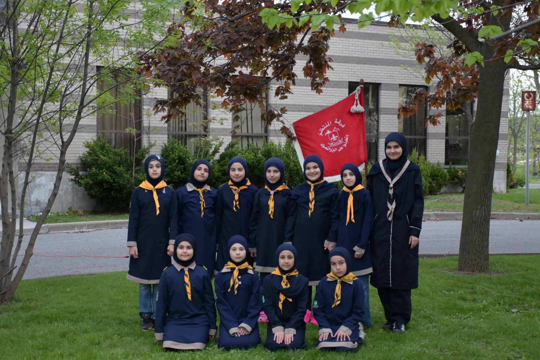 Scouts outdoors on Picture Day