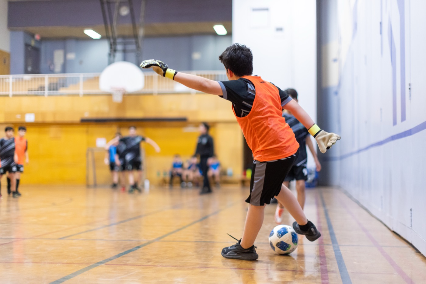 Goalkeeper kicking the ball